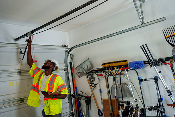 Professional Garage Door Panel Replacement technician working in La Croft, OH